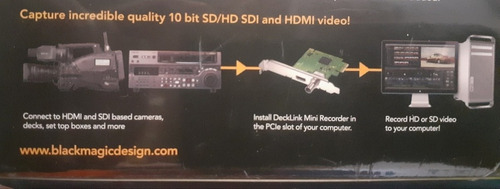 Imagen 2 de 3 de Tarjeta Capturadora De Video Hd Decklink Mini Recorder