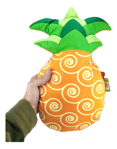 Almohada de felpa con forma de piña para decoración del hogar, color naranja