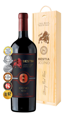 Vino Bestia Icono 666 Strong Red Wine Estuche Madera 750cc