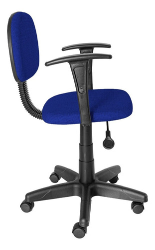 Cadeira Sec. Gir. Carenada C/ Braço Fixo T Reto J Serrano Cor Azul/preto