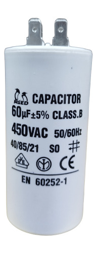 Capacitor Bomba De Agua Marcha 60 Mfd 450v Marca Mced _