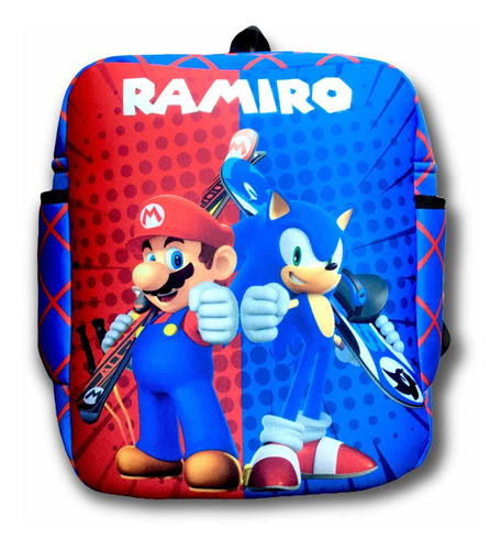 Mochila Sonic Mario Bros Infantil Personalizada