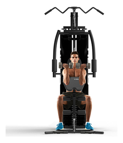 Multigimnasio Para El Hogar Head H762 Estructura Negro Tapizado Negro