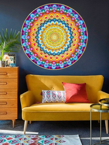 Cuadro Mandala Decorativo Bohemian Pintando A Mano 