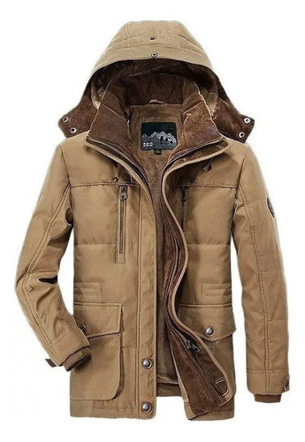 Chamarra Polar Con Capucha Para Hombre, Abrigo Militar