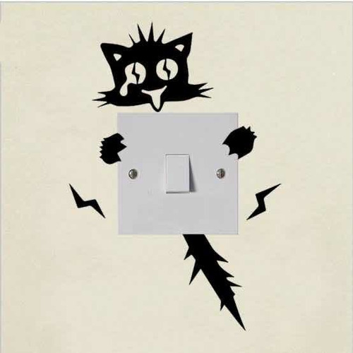 Vinil Decorativo Gato Electrocutado