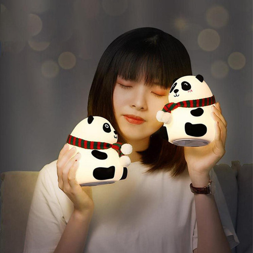 Silicona Led Sensor Táctil Luz Nocturna Linda Panda