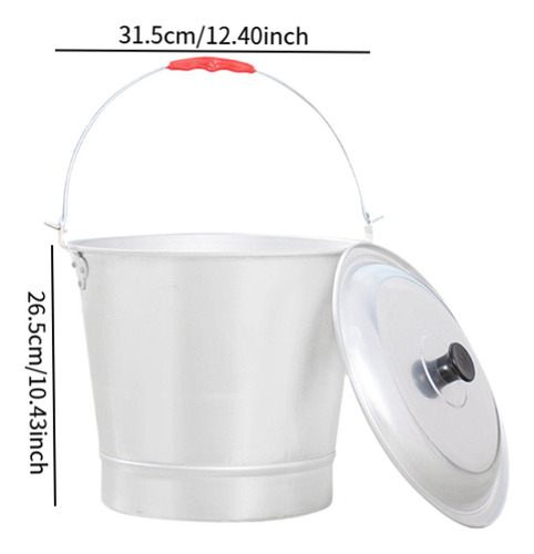 Cubo De Aluminio Para Uso General Con Asa, Capacidad 13l