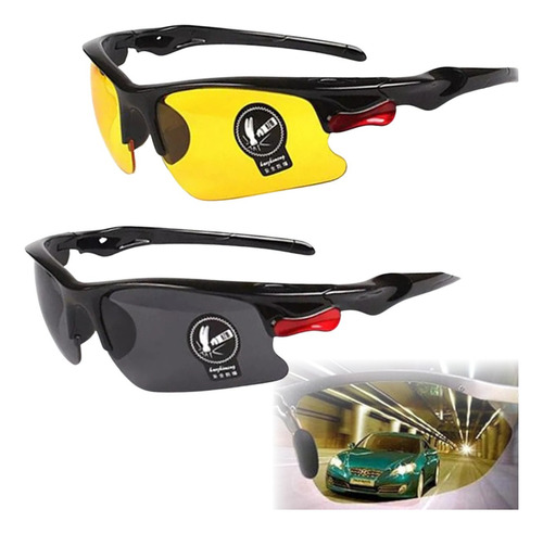 Lentes Visión Nocturna Polarizados Hd Proteccion Conductor F Color de la lente Amarillo Diseño Curvo