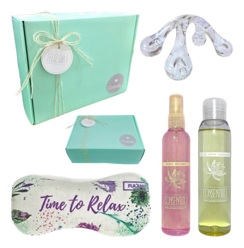 Kit Mujer Box Caja Regalo Relax Aroma Rosas Zen Set Spa N96