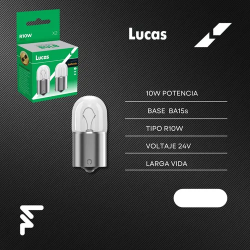 Caja X 10 Lamparas Camion Mini R10w 24v 10w Halogena Lucas