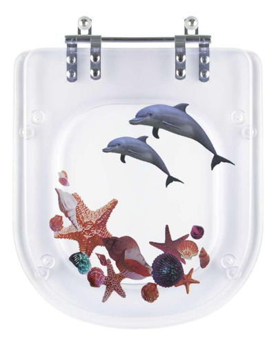 Tampa Vaso Acrilico Decorada Golfinho Concha Life P/ Celite