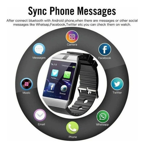 Reloj Inteligente Con Tarjeta Sim/cámara Para Android/ios