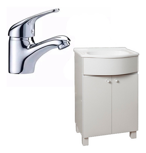 Imagen 1 de 4 de Combo Baño Vanitory Cajones Griferia Monocomando Lavatorio A