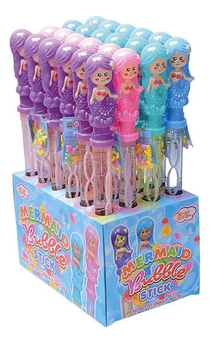 Burbujero Tubo Grande Sirena Infantil Niñas Souvenir Color Colores
