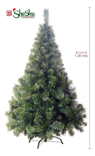 Árbol De Navidad Premium 1,30 Mts Pie Metálico - Sheshu P.p. Color Verde