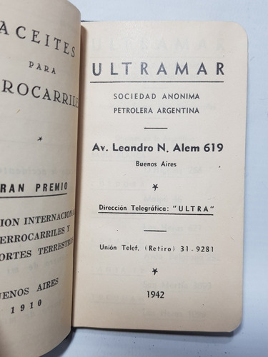 Imagen 4 de 8 de Antiguo Almanaque De Bolsillo Combustible Ultramar Mag 58563