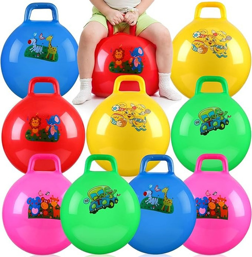 3 Pelota Saltarina Con Asa Para Niños Varios Colores 55cm