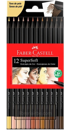  Lapices De Colores Faber Castell X12 Super Soft Tonos Piel