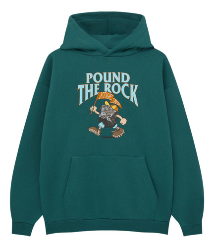Hoodie Pull & Bear Verde  Pound The Rock 