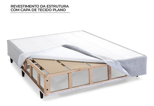 Box Queen Desmontável Herval Core, Cinza, 39x158x198 Cm
