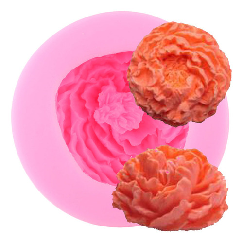Molde De Silicona Peonía Para Resina Fondant Jabón