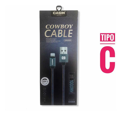 Cable Tipo C  Carga Rapida De Jeans -  Marca: Casim