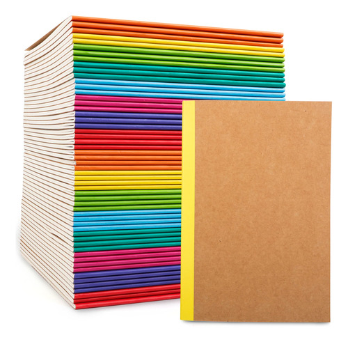 Cuadernos De Papel Kraft A5 Rayado Multicolor 56 Piezas