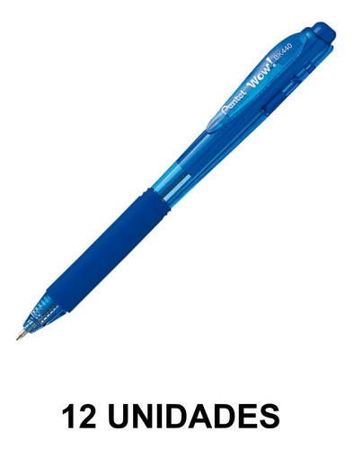 Bolígrafo Esfer. Bk440 12 retráctil azul de 1,0 mm y ¡guau! Pentel
