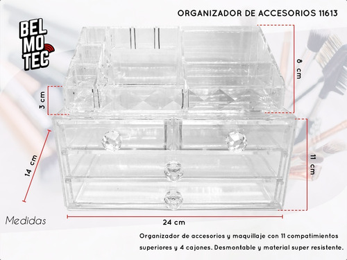 Organizador Maquillaje Acrílico Porta Cosméticos Labiales