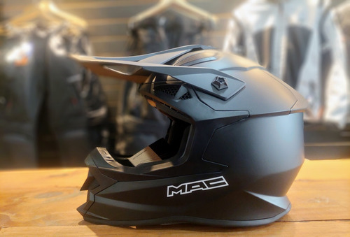 Casco Moto Mx Mac Virtus Solid Negro Mate-allmotors-