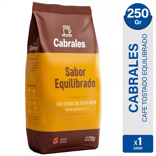 Cafe Cabrales Tostado Sabor Equilibrado Con Azucar Sin Tacc.