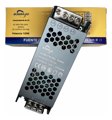 Fuente De Poder Transformador 12v 10a 120w 85-265v Premium 
