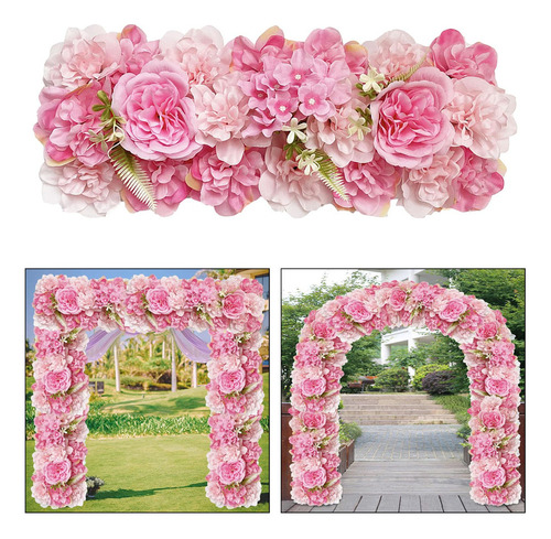 Panel De Flores Artificiales, Fondo Floral De Rosa Oscuro