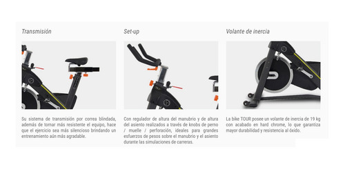 Imagen 2 de 7 de Bici Profesional Spinning Tour Movement R Inercial 19kg Enx3