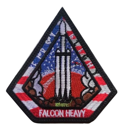 Parche Bordado Nasa Falcon Heavy First Flight 