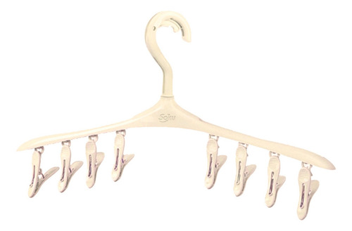 Gancho De Ropa Multifuncional Percha Con 8 Clips Organizador Begie