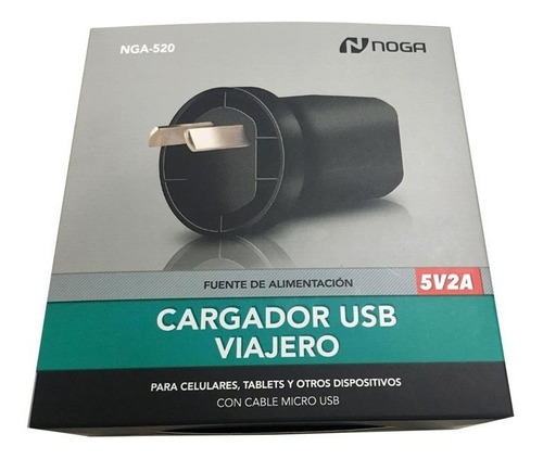 Imagen 2 de 3 de Cargador Usb 5v 2a Celular Universal Pared Tablet 520