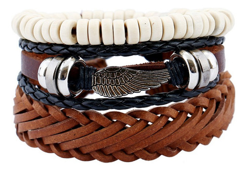 Pulsera De Cuero Con Alas Vintage For Hombre (diy)