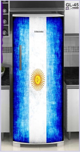 Imagem 2 de 4 de Adesivo Envelopar Geladeira Bandeira Argentina Grunge Novo!