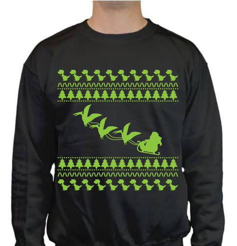 Sudadera Cuello Redondo - Ugly Sweater Dinosaurios - Navidad