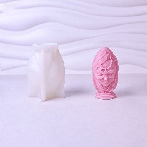 Molde De Silicona Face Candle 3d Para Mujer, Forma De Estatu