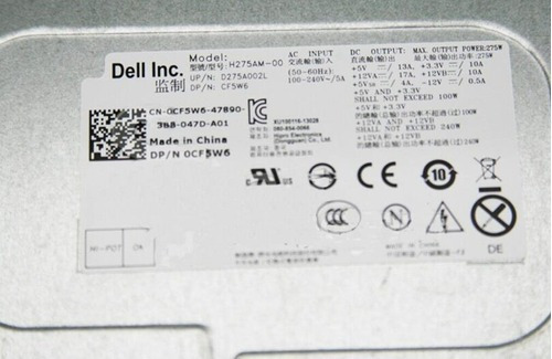 Fuente de poder para PC Dell H275AM-00 275W