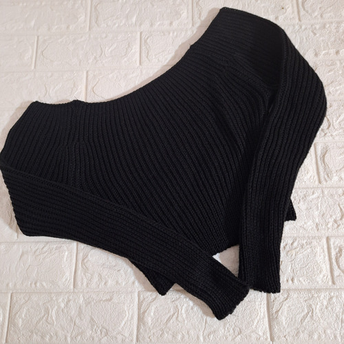 Sweater Top Croo Negro Bote Tejido Nuevo T/u Tendencia