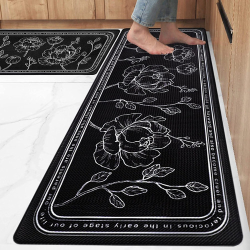 2 Alfombras De Cocina, Hogar, Oficina, Acolchadas Antifatiga