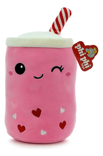Peluche Vaso Con Sorbete Enamorado 25cm - Phi Phi Toys Color Rosa