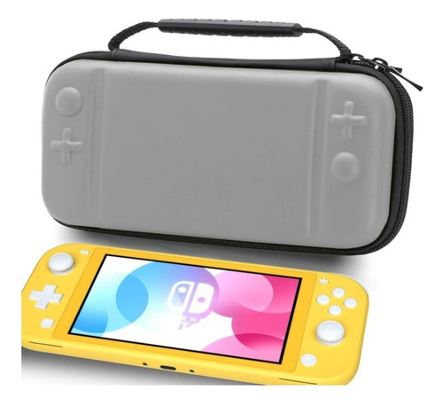 Case Nintendo Switch Lite Bolsa Estojo Premium Alça Mão Cor Cinza