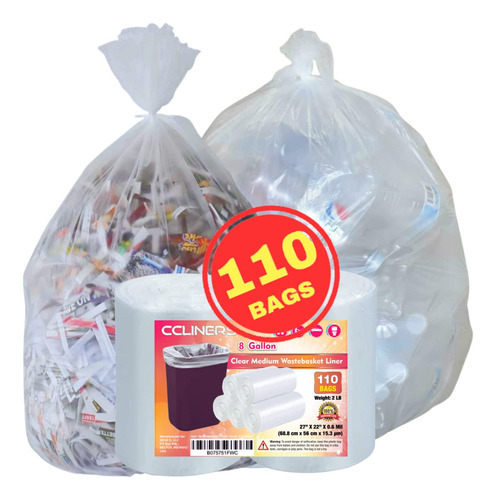 Bolsas De Basura Medianas De 8 Galones (110 Bolsas) De 6 Gal