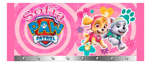 Taza De Plástico Personalizada Para Chicos - Incluye Caja Blanco Paw Patrol