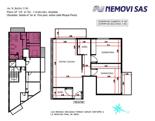 Venta Departamento 3 Ambientes Saavedra
